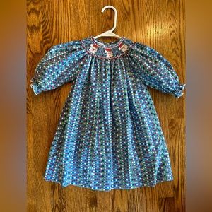 Petit Bebe Smocked Santa Dress